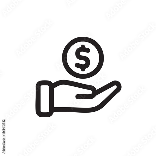 Hand holding a coin representing financial success and growth