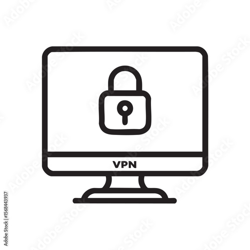 Protecting online privacy with VPN technology on computer screen
