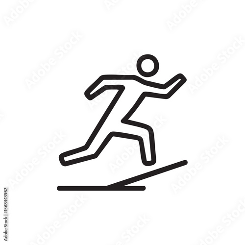 Running figure on an incline for fitness and exercise routines