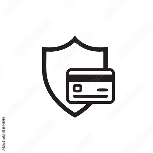 Secure payment concept with credit card and shield symbol