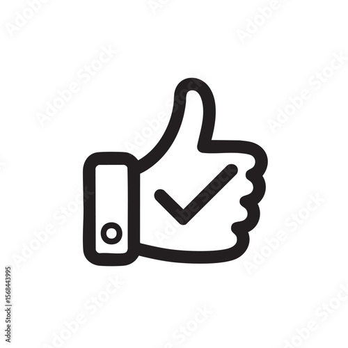 Positive affirmation symbol with check mark concept for approval