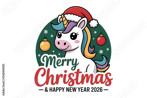 horse in winter Merry Christmas greeting card 