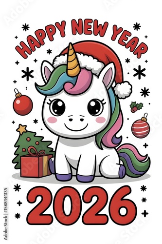 horse in winter Merry Christmas greeting card 