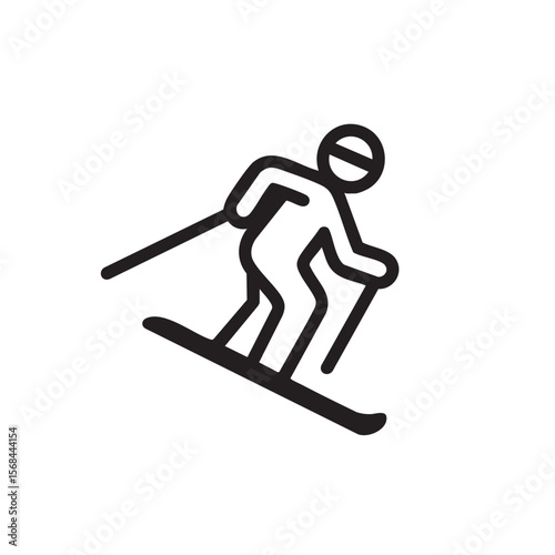 Skiing activity with figure in motion for winter sports design