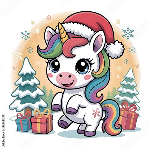horse in winter Merry Christmas greeting card 