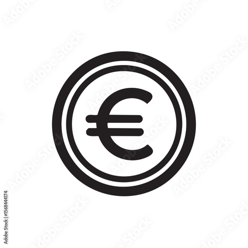 Euro currency symbol in a minimalistic design for financial themes