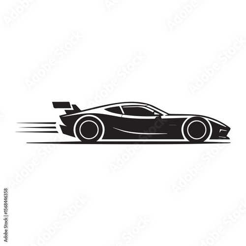 Racing Car Silhouette Logo Vector – Sleek Automotive Design for Branding and Speed