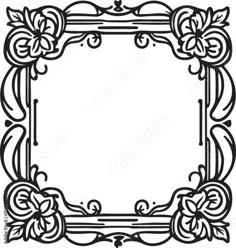 Ornate floral border with swirling leaves and decorative elements vector