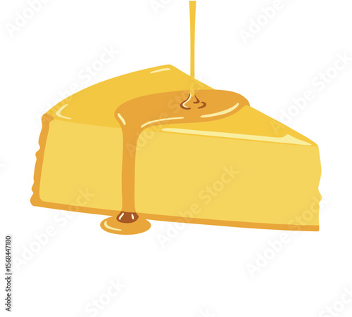 Sweet custard dessert with topping in colorful vector art, ideal for bakery, menu, and culinary content.