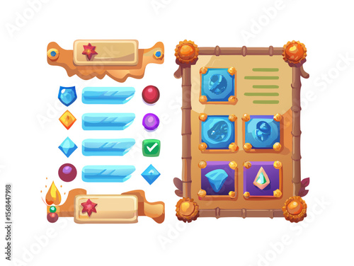 Fantasy Game UI – Magical Interface Elements for RPG and Story Games