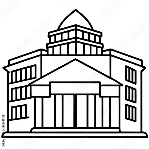 Classical business building with columns
