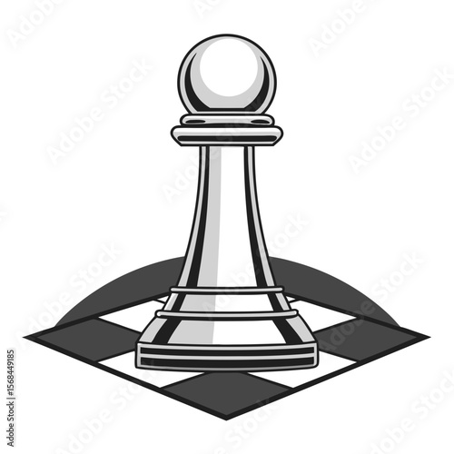 Chess pawn icon for business strategy concept