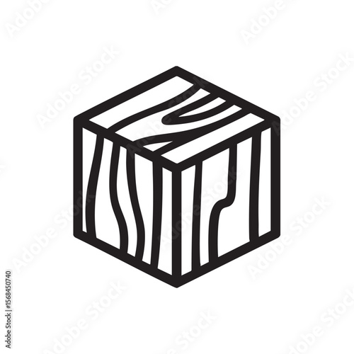 Cube with natural wood texture for crafting and design projects
