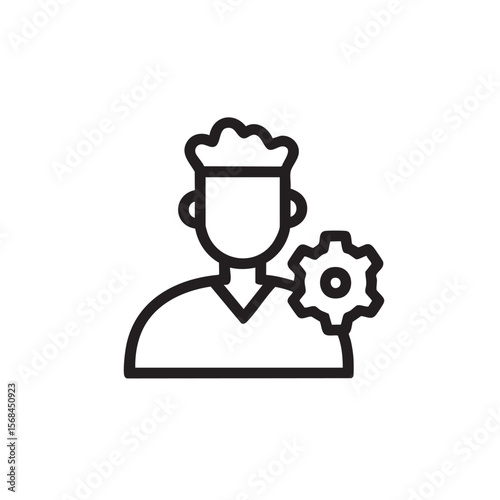 Innovative individual with gear, skilled in problem solving
