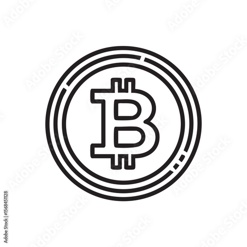 Digital currency symbol showing modern finance concept