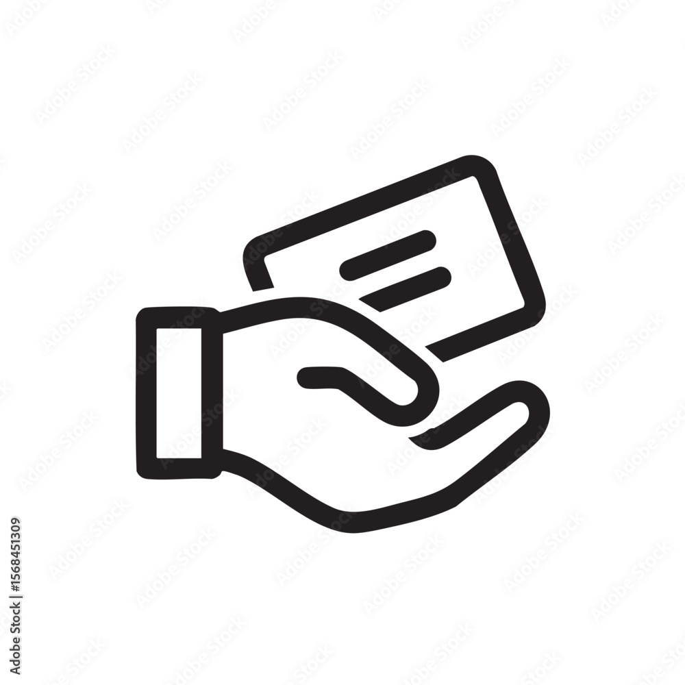 Fototapeta premium Hand offering a credit card for payment and transaction process