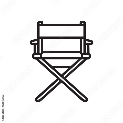 A minimalist outline of a director chair perfect for creative projects