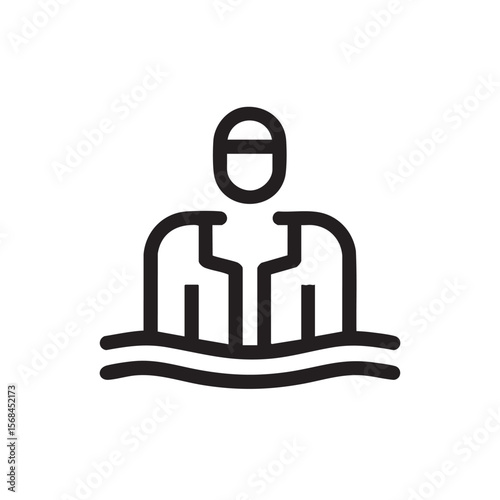 Swimming activity with a person in water for fitness and leisure