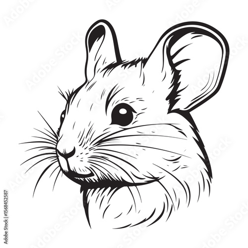 cute mouse head silhouette
