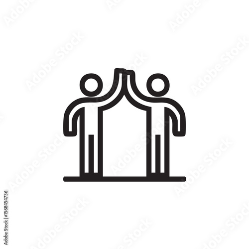 Celebrating teamwork with high five gesture for collaboration