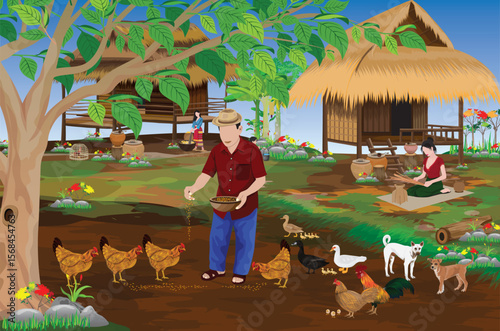 lifestyle of people at countryside vector design