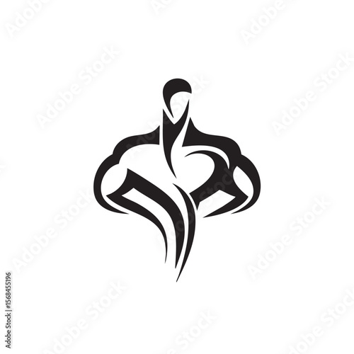 Abstract muscular figure for fitness branding inspiration