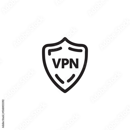 Secure online browsing with VPN shield symbol for protection