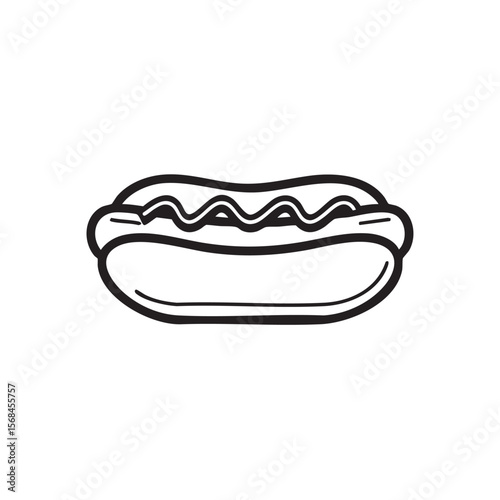 Classic hot dog for summer barbecue and outdoor gatherings