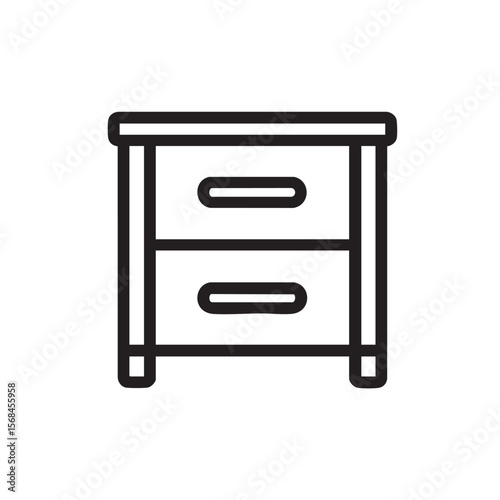 Simple design of a modern nightstand with two drawers