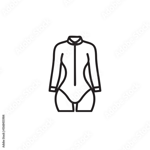 Fashion design of a stylish long sleeve bodysuit for casual wear
