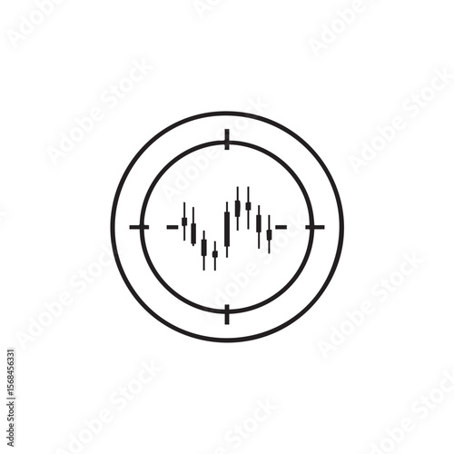 Market analysis concept with financial graph and target design