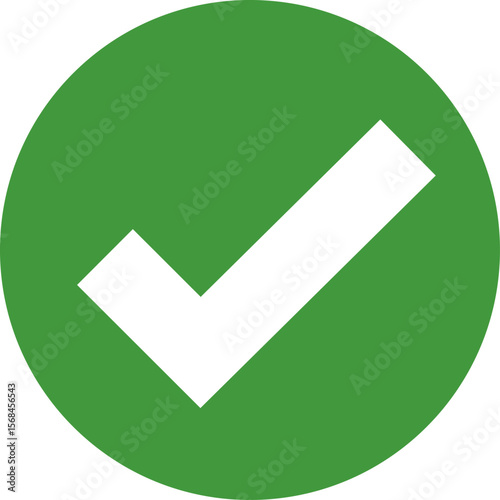 Green Check mark tick verification icon symbol vector. Certified checkmark badge.