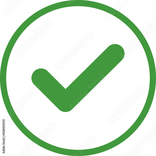 Green Check mark tick verification icon symbol vector. Certified checkmark badge.