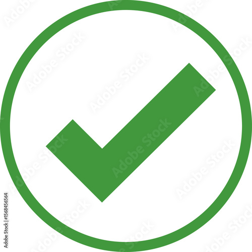 Green Check mark tick verification icon symbol vector. Certified checkmark badge.