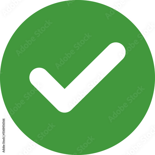 Green Check mark tick verification icon symbol vector. Certified checkmark badge.