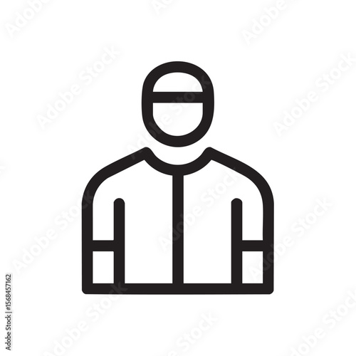 Minimalist outline of a person in casual attire for design use
