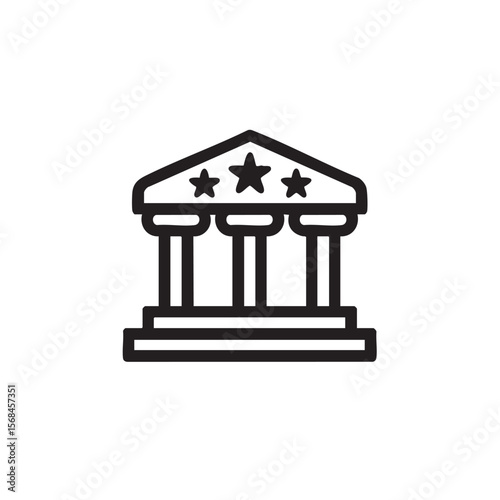 Classic architecture with columns and stars for civic design projects