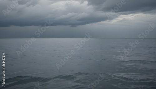 Wallpaper Mural Dark storm clouds gather over a serene ocean under a gray sky. Torontodigital.ca