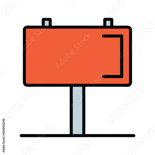 Minimal Blank Billboard Icon for Advertisement and Promotion