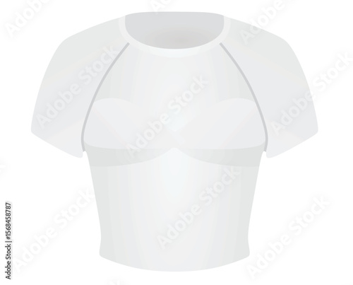 White women crop top. vector illustration