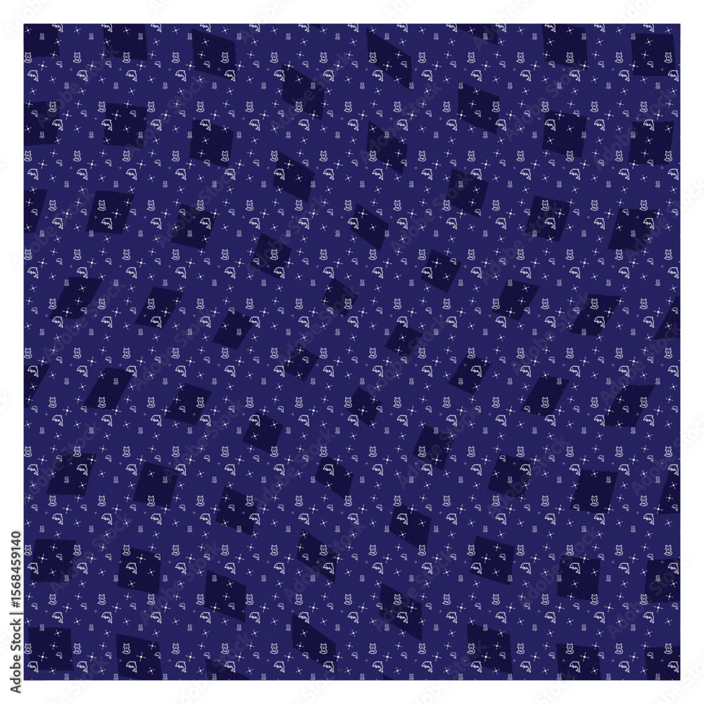 Obraz premium Abstract Geometric Shapes – Dark Blue Repeating Pattern