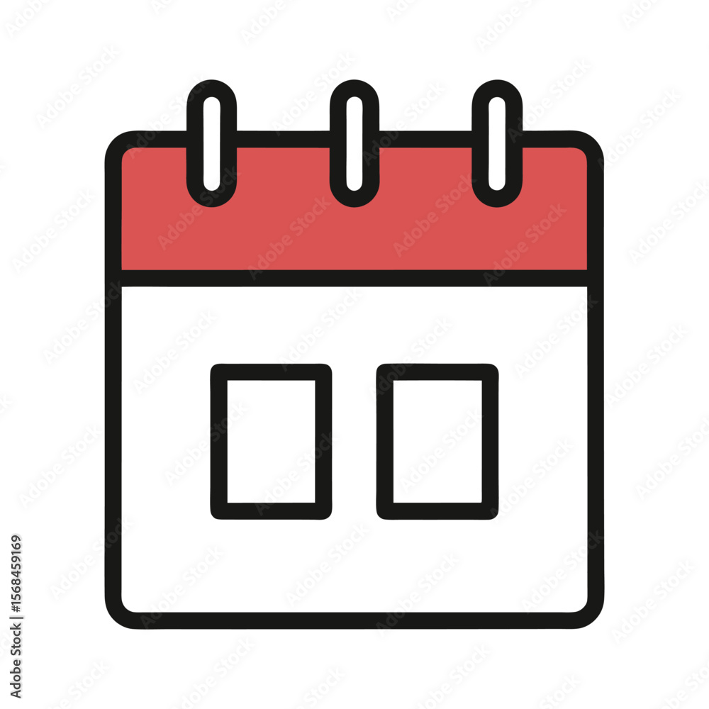Blank Calendar Icon with Schedule Layout and Date Design Blank Calendar Icon with Schedule Layout and Date Design