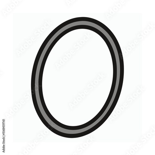 Blank Mirror Icon with Reflection Frame and Oval Design
