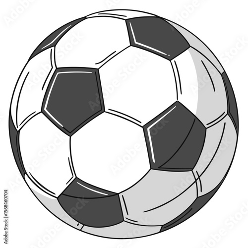 Isolated white leather soccer ball vector illustration for sport game