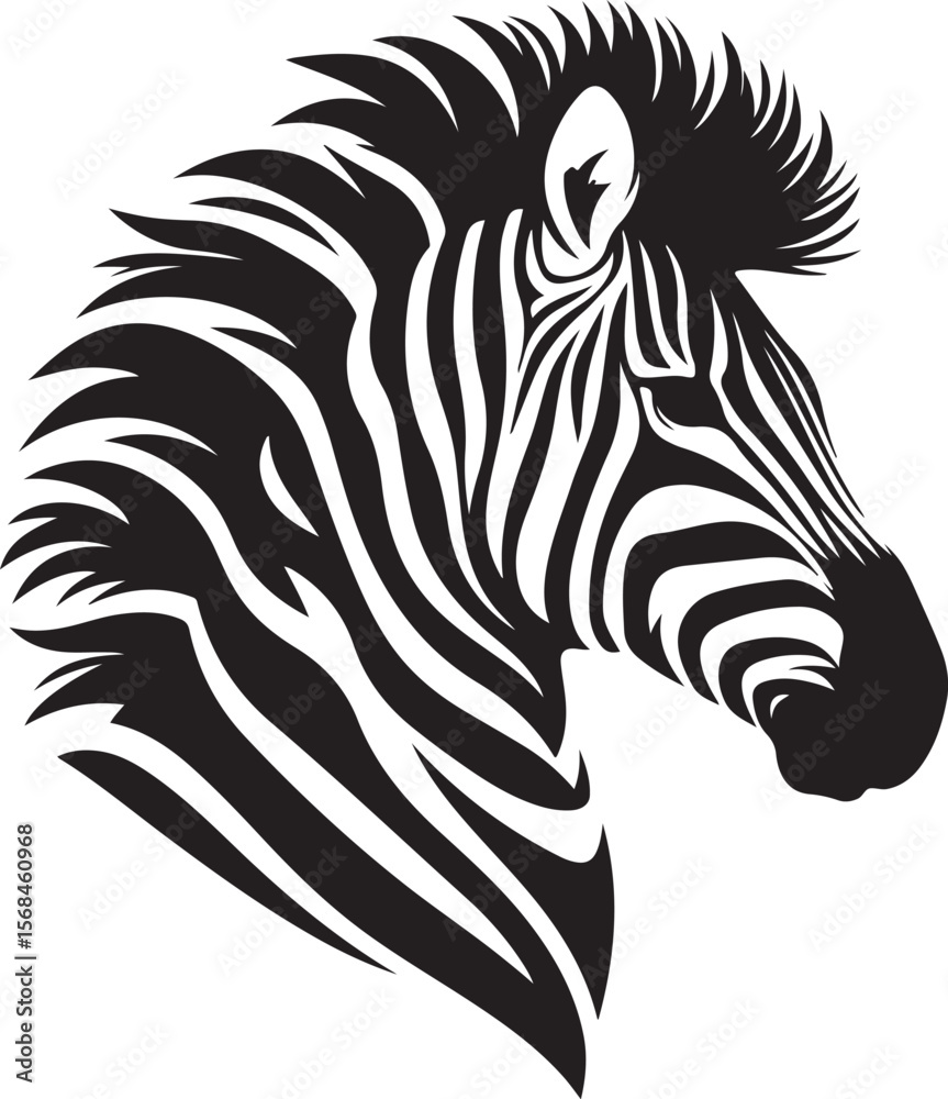 custom made wallpaper toronto digitala silhouette zebra face vector