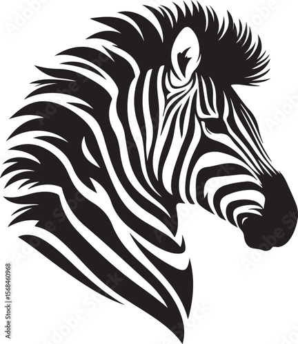 Wallpaper Mural a silhouette zebra face vector Torontodigital.ca