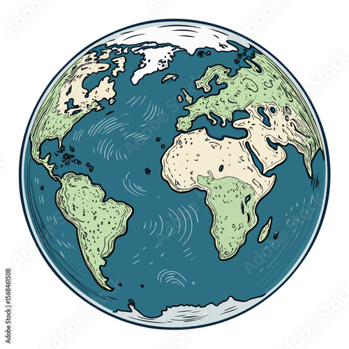Planet Earth Icon – Flat Vector Illustration