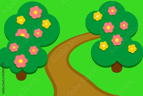 Simple Flat Trail Through Green Space With Tree Canopy