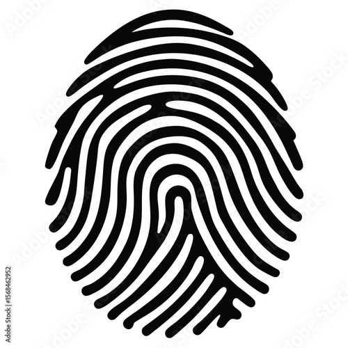 Detailed black fingerprint pattern on white background vector