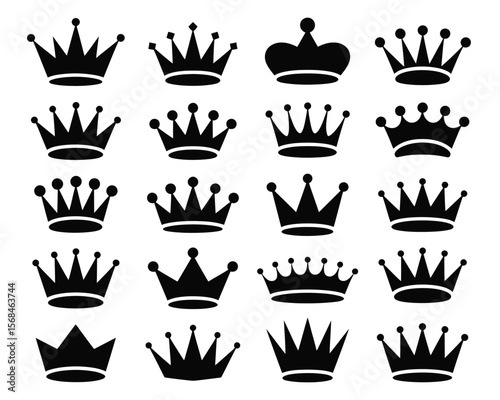 Crown Chronicles: Elegant Black & White Royal Icon Collection